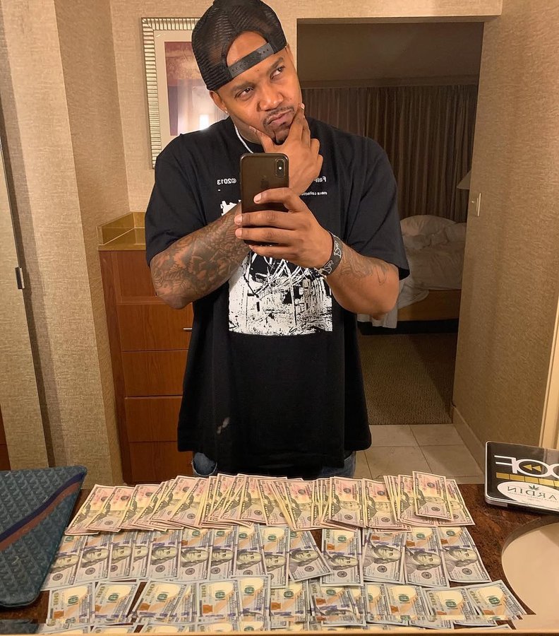 Instagram post by @djboof for Jardin Las Vegas. Caption reads: 10k a gig.. 20gigs for the week. My manager said....