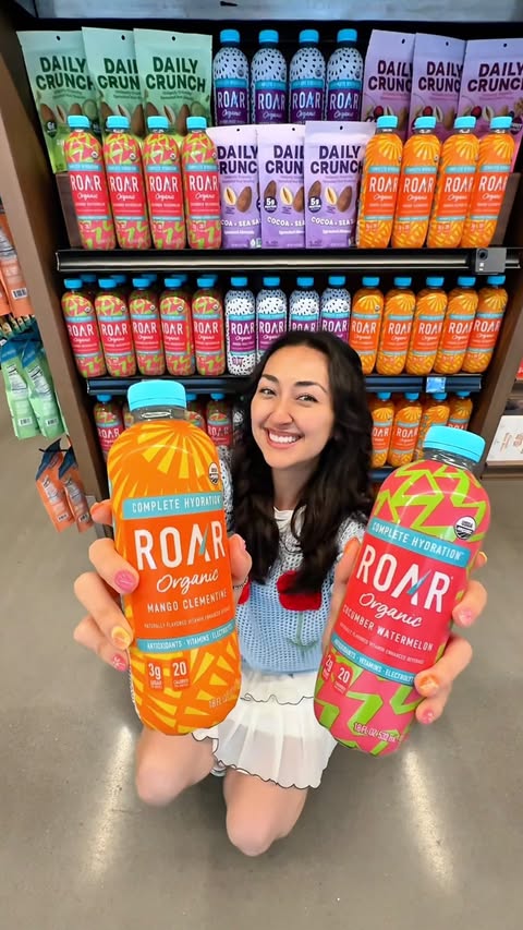 Instagram post by @sarahsundrop for ROAR Organic. Caption reads: @ROAROrganic just landed @erewhon!! 🥳🛒 [...].