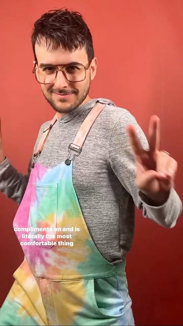 Instagram post by @remygerminario for SWOVERALLS. Caption reads: [...] that I am a walking advertisement for....