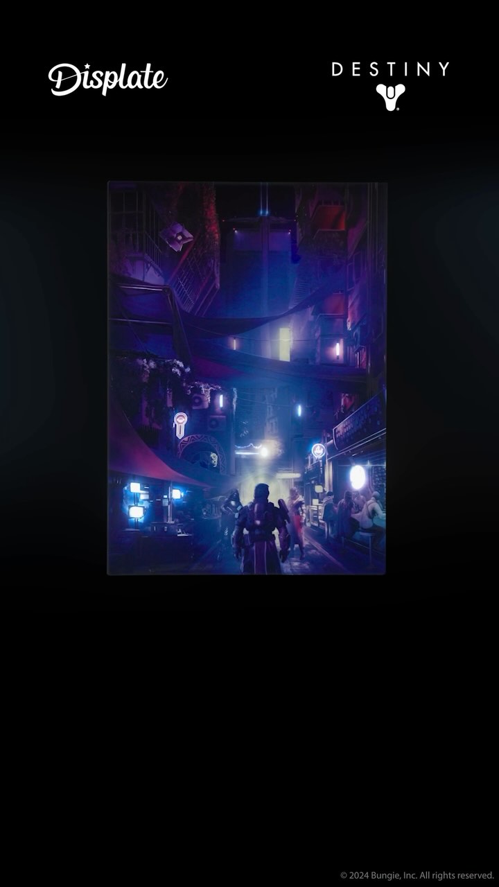Instagram post by @bungiestore for Displate. Caption reads: Light your journey, Guardians!
With Lumino’s LED....