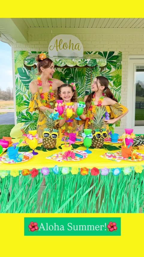 Instagram post by @rosiemaxhimer for Oriental Trading. Caption reads: [...] like a luau themed party! Right now....