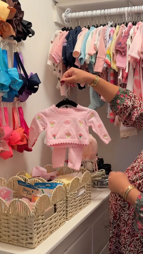 Instagram post by @mackenziehuntington for Hatch. Caption reads: nursery organization 🎀 January moms, is your....