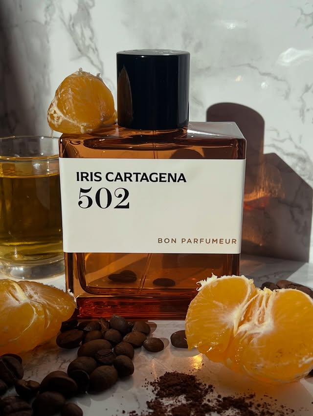 Instagram post by @vanessasskin for Bon Parfumeur. Caption reads: @bonparfumeur recently sent over their LE 502 Iris....