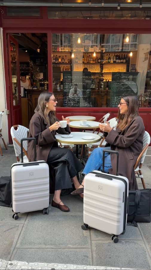 Instagram post by @wearetwinset for Antler. Caption reads: [...] upon a time, two besties packed their....