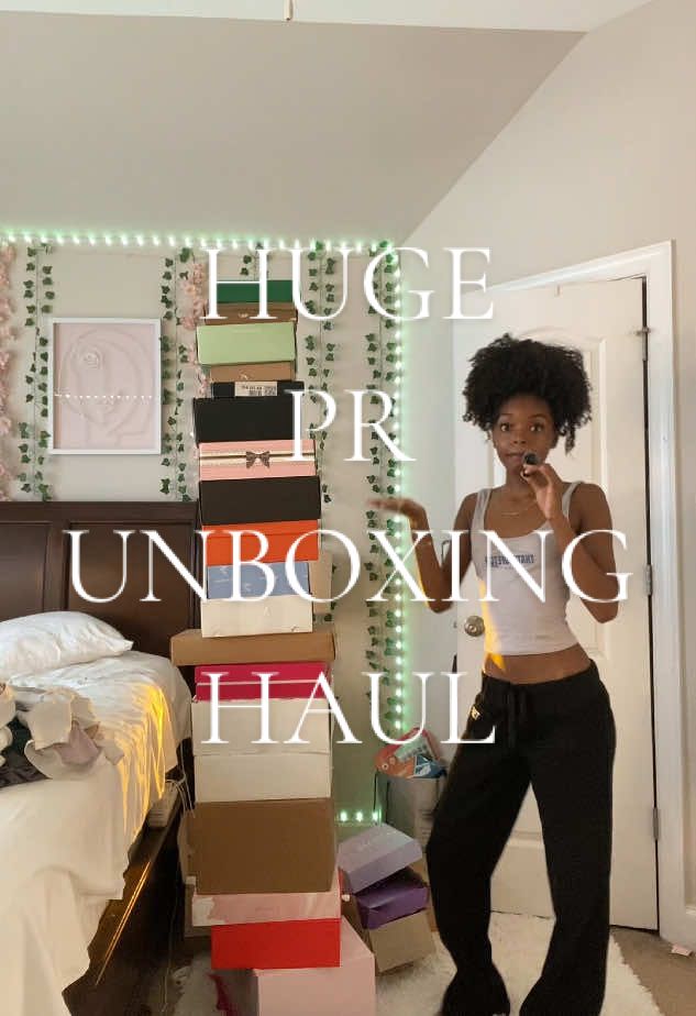 TikTok post by @chelseasvanity for Josie Maran. Caption reads: HUGE PR UNBOXING HAUL | THANK YOU: @makeupbymario....