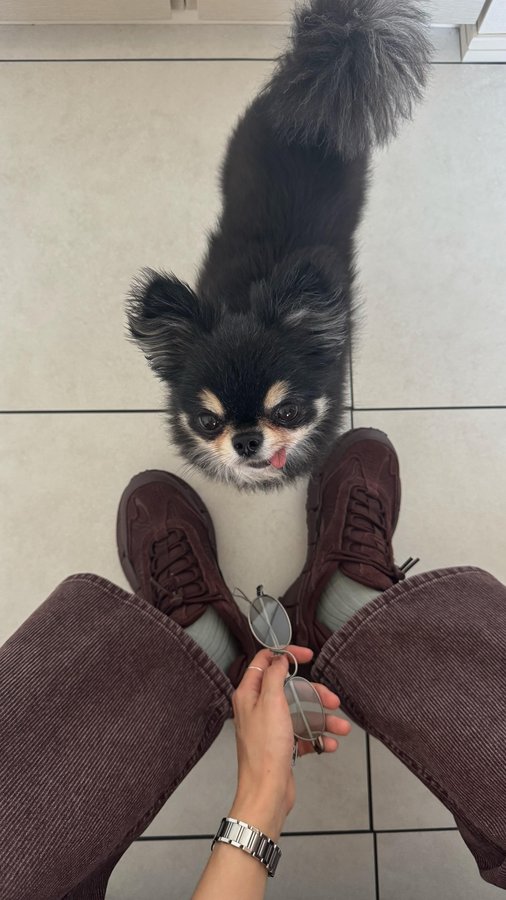 Instagram post by @y.o.l.m.i for Acne Studios. Caption reads: 🤎🩷

“Fall in Brown &....