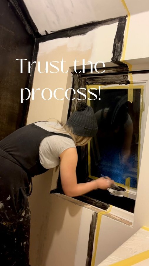 Instagram post by @sweethomeketteringa for YesColours. Caption reads: My advice when painting things black… trust the....