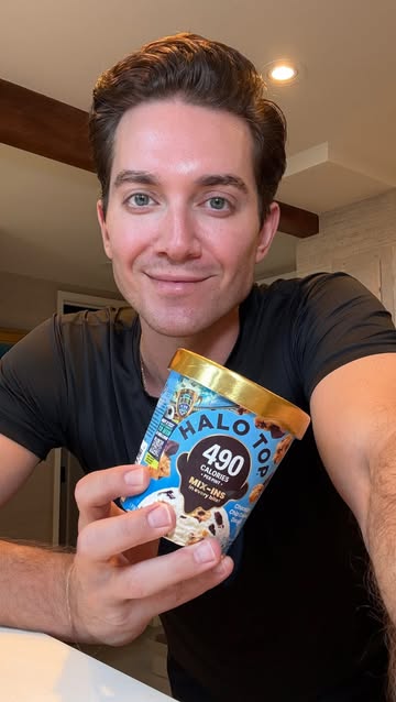 Instagram post by @ericgoldie for Halo Top Creamery. Caption reads: [...] day is definitely starting with....