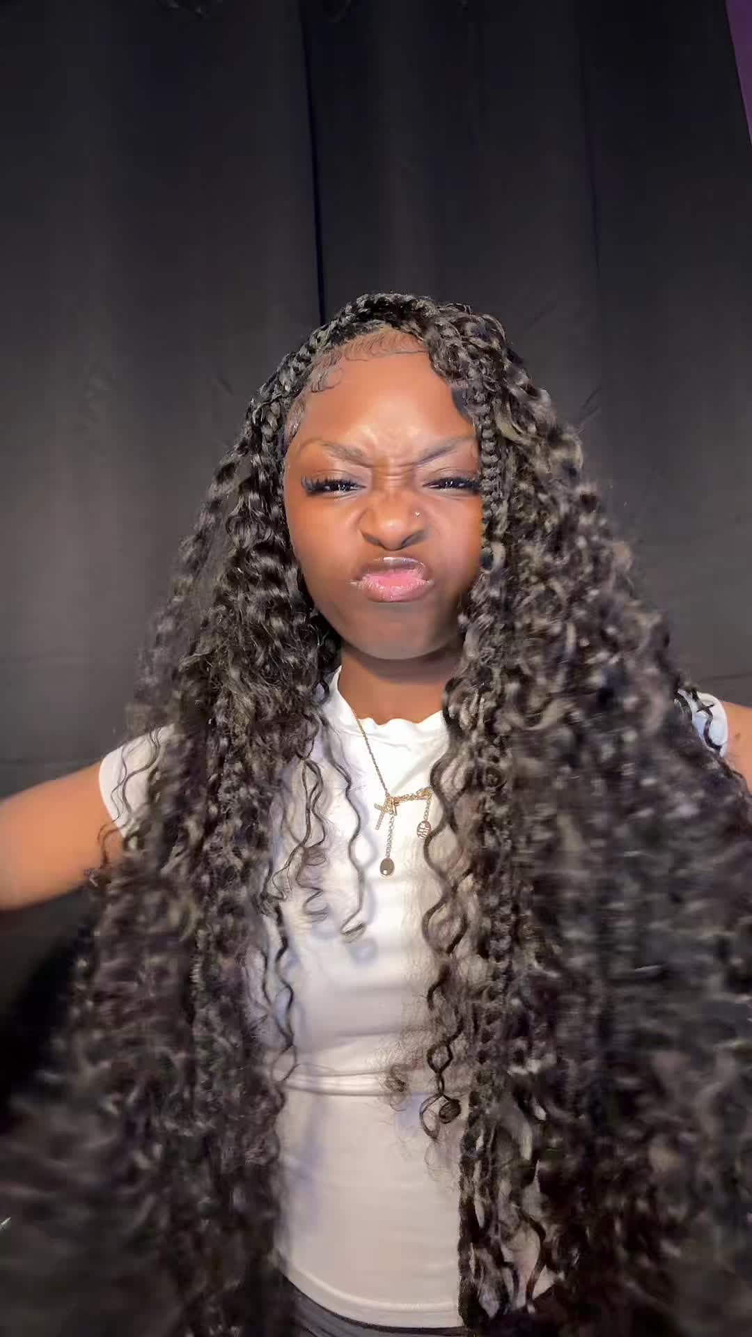 TikTok post by an influencer for ISEE HAIR. Caption reads: @ISEEHAIR #only1ebonyy #fyp [...].