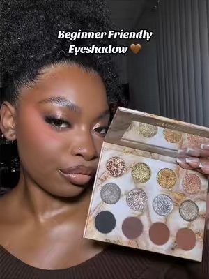 TikTok post by @ashleecookk for Adriana Nichole Cosmetics. Caption reads: [...] do eyeshadow try this look🤎!! @Adriana....