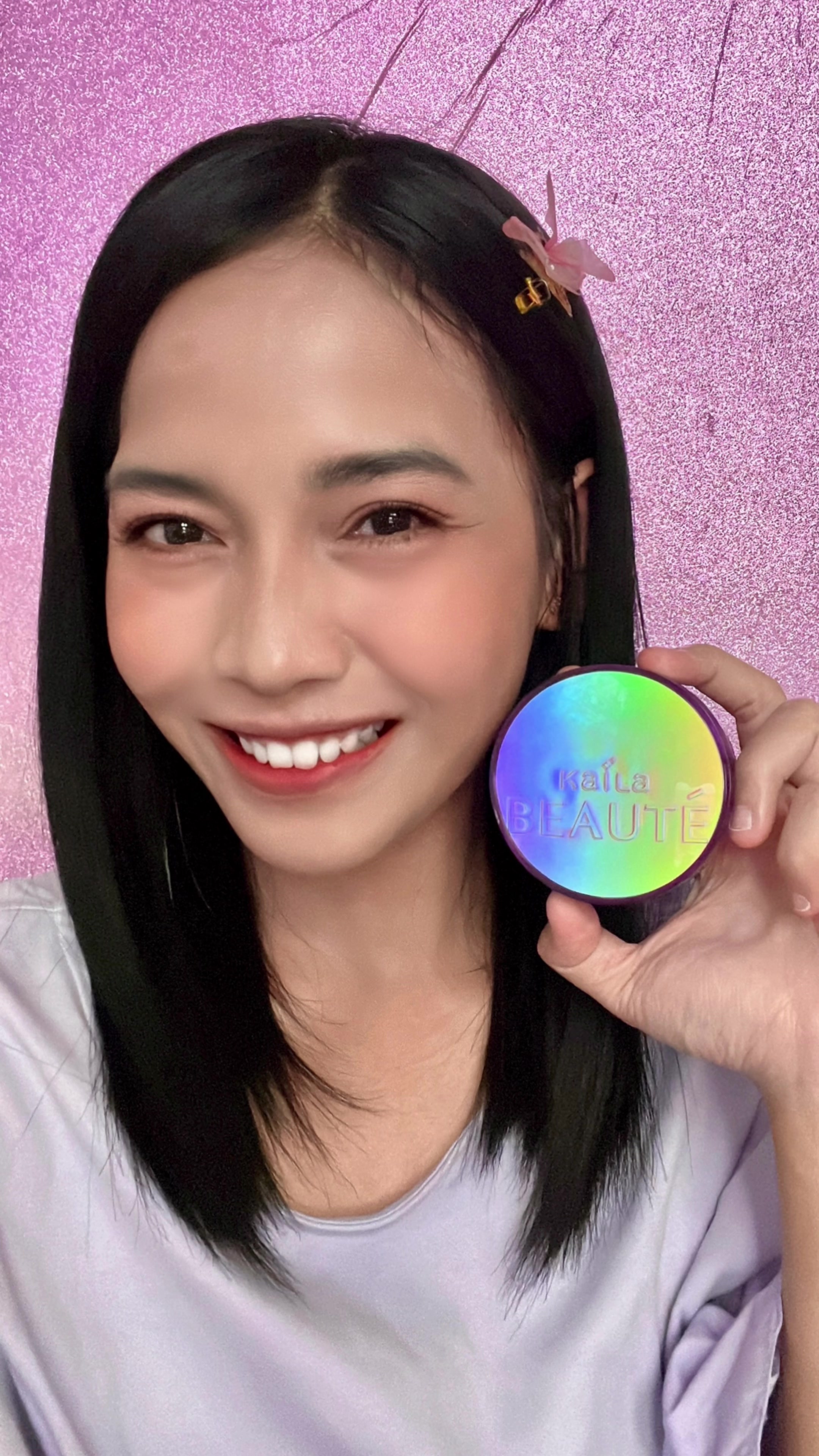 TikTok post by @blessedmomnes for KAILAID. Caption reads: [...] #KailaCushionisBack #KailaBeaute @KAILAID....