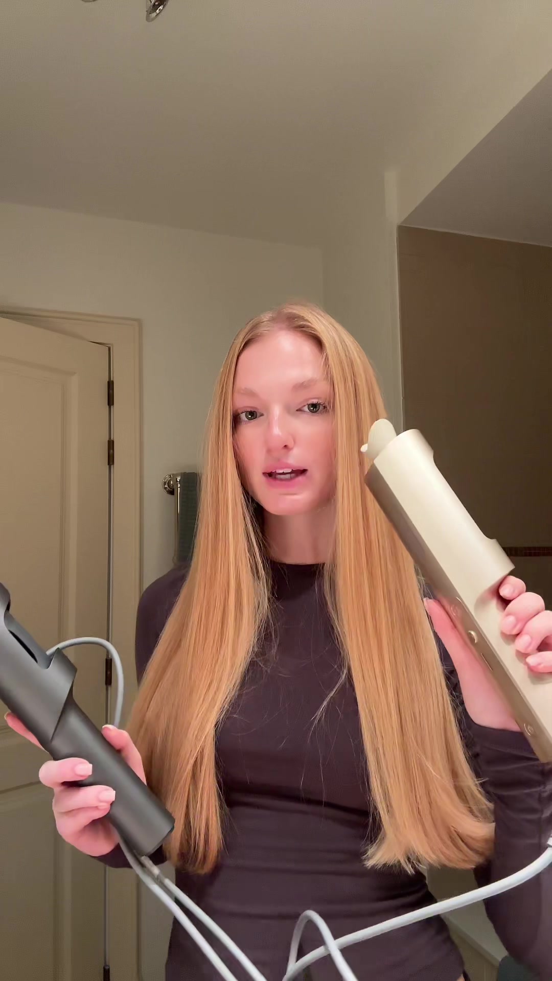 TikTok post by @amber.balota for TYMO Beauty. Caption reads: (Advertentie) Testing the new curl go from @TYMO....