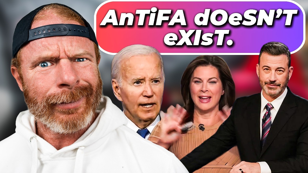 YouTube post by @jpsearsreacts for Pique Life. Caption reads: "Antifa Doesn't Exist!" - Media's Laughable....