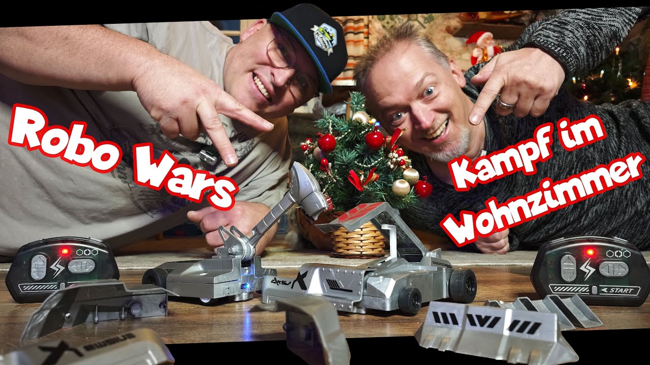 YouTube post by @rcfreundebayerwald for Rlaarlo. Caption reads: Robo Wars. Which robot will be destroyed first?....