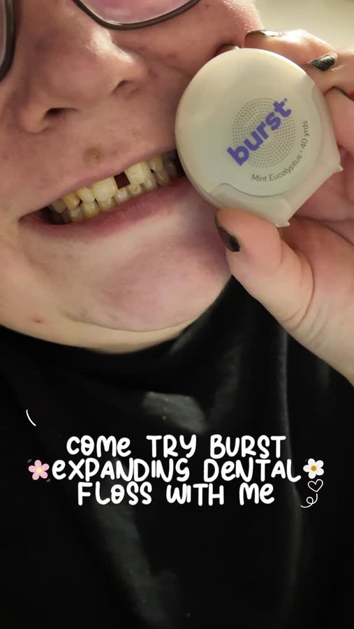 Instagram post by @mrs_misselbrook for Burst Oral Care. Caption reads: 🦷 Burst Expanding Dental Floss 🦷
AD | Gifted

I....