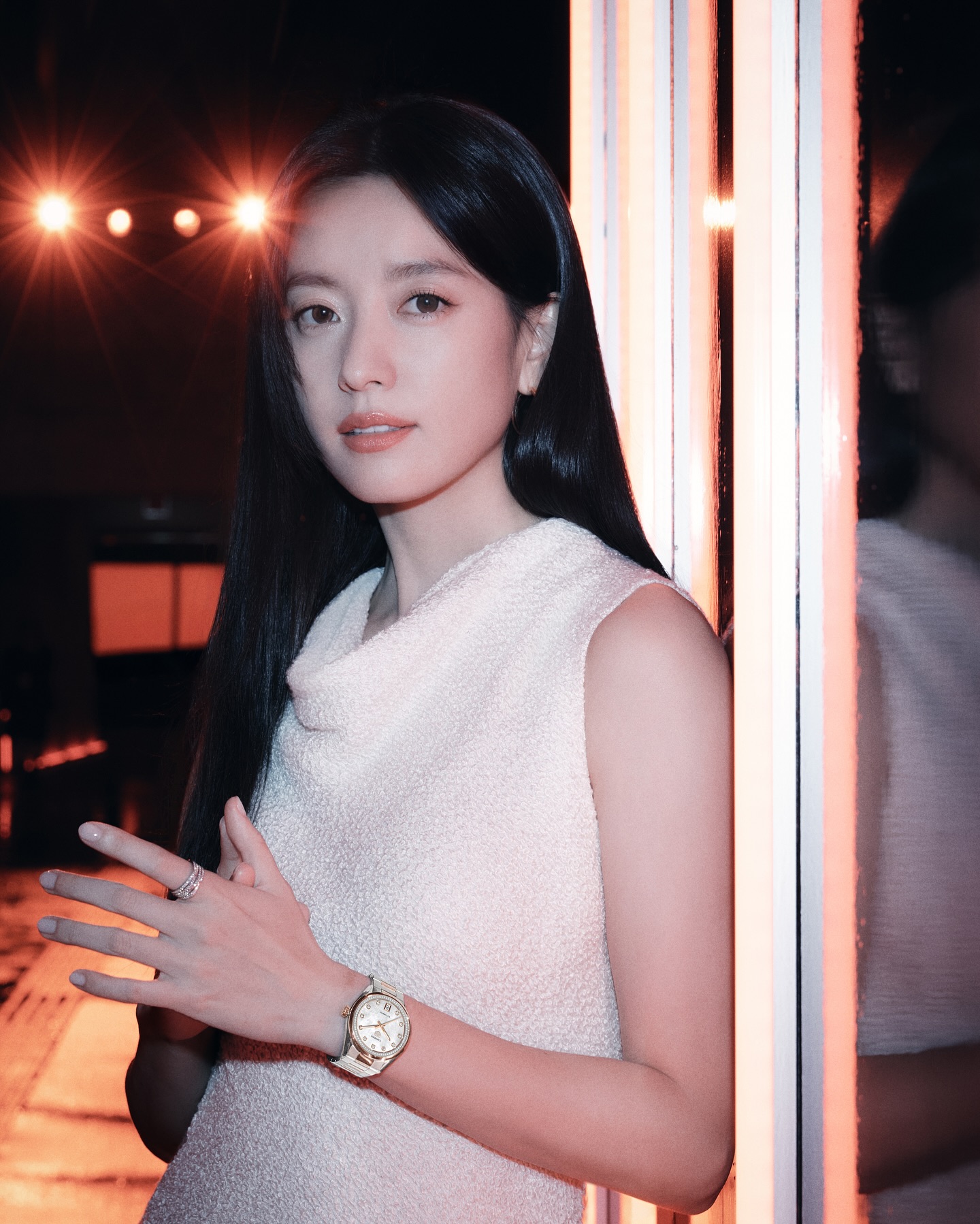 Instagram post by @hanhyojoo222 for TAG Heuer. Caption reads: Marking an unforgettable night infused with....
