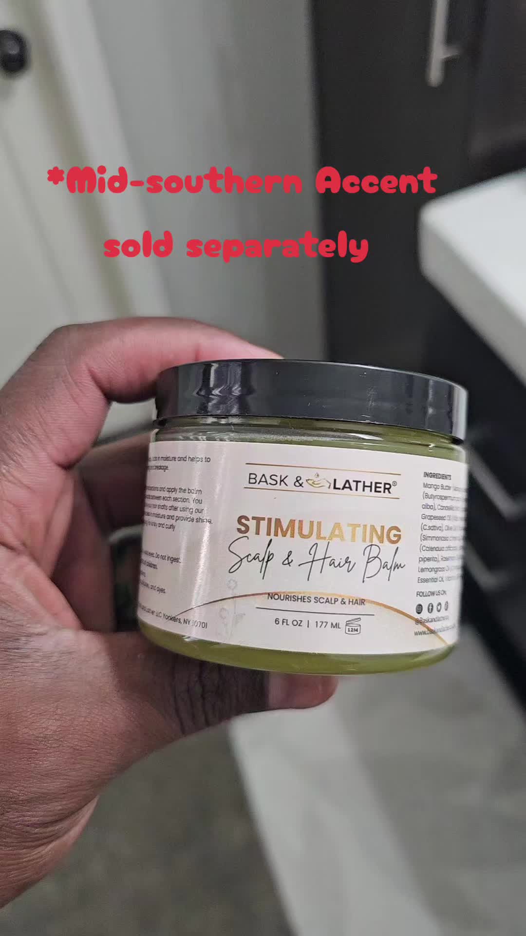 TikTok post by @tbowie_5 for Bask & Lather Co. Caption reads: @Bask and Lather Co #blackhairtiktok....