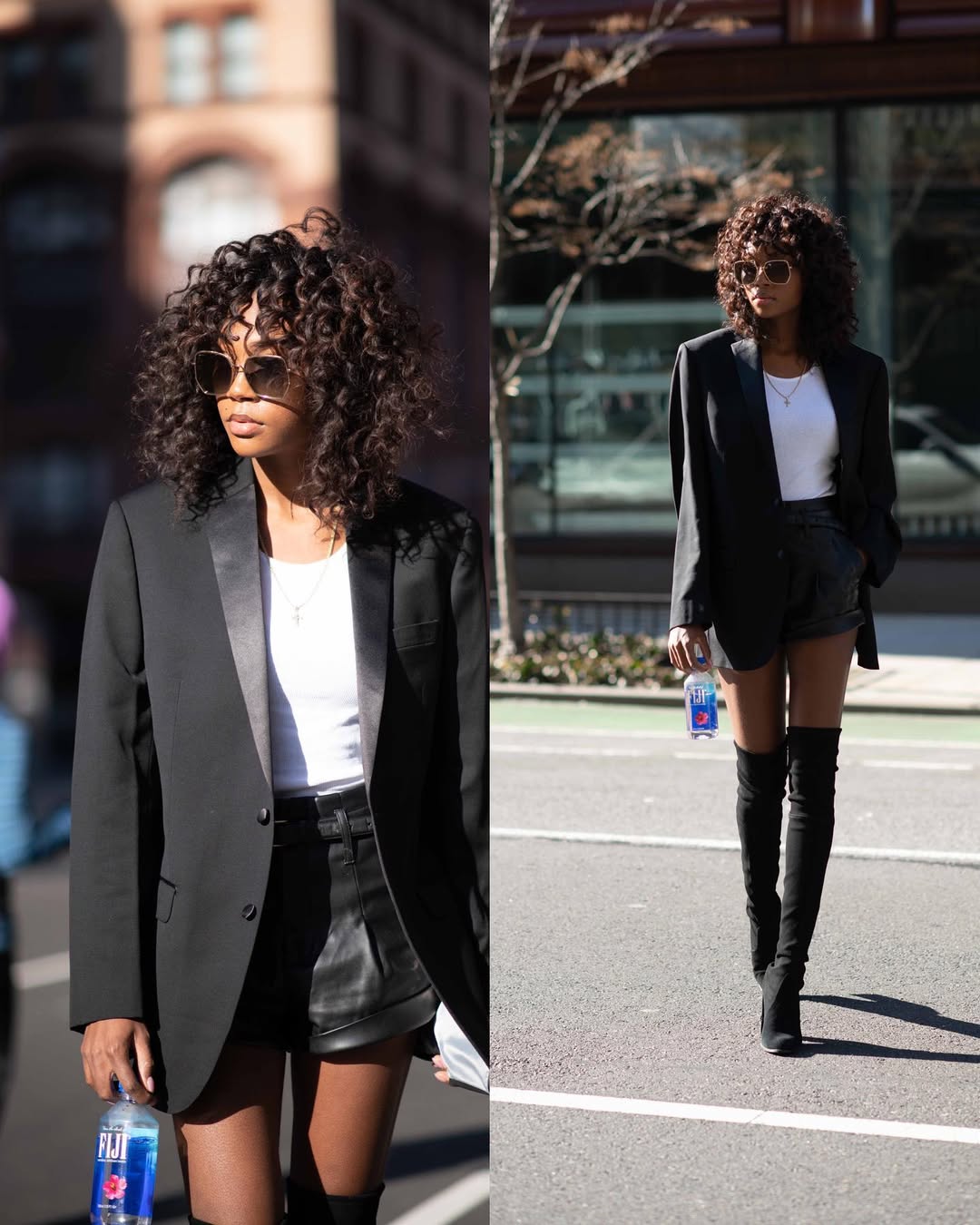 Instagram post by @afiyabennett for FIJI Water. Caption reads: 🔥🔥#FIJIamabassador 
Walking into the Week With....