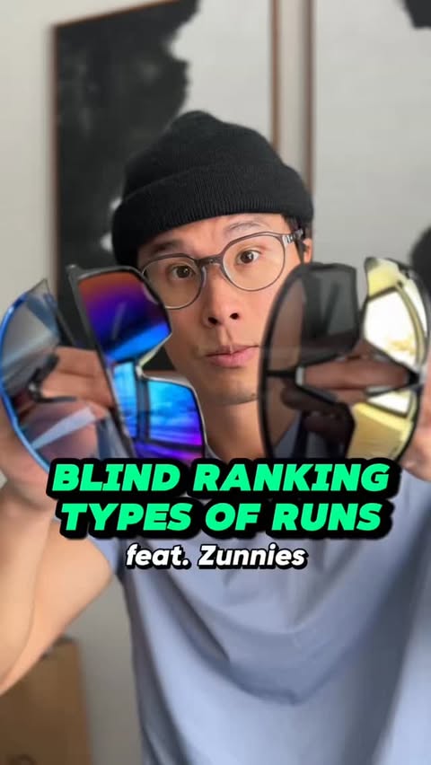 Instagram post by an influencer for Zunnies. Caption reads: [...] Types of Runs 🏃 feat. Zunnies 🕶️ #ad • All....