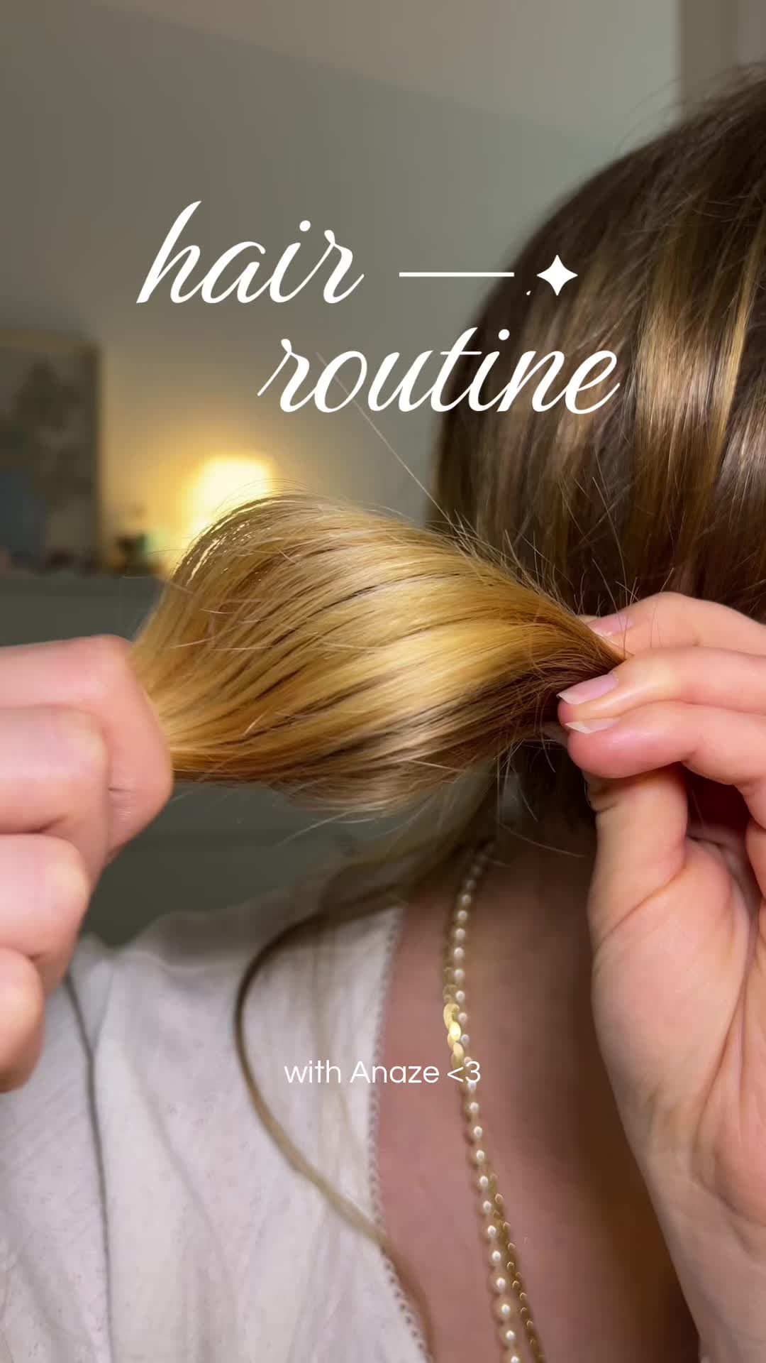 TikTok post by @amelyyyyne for HEMEKO. Caption reads: [...] #haircareroutine @HEMEKO @kiussem.