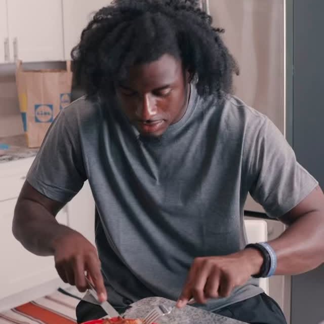 Instagram post by @xavier_legette for Lidl CZ. Caption reads: #LidlPartner Post-practice perfection. Find....