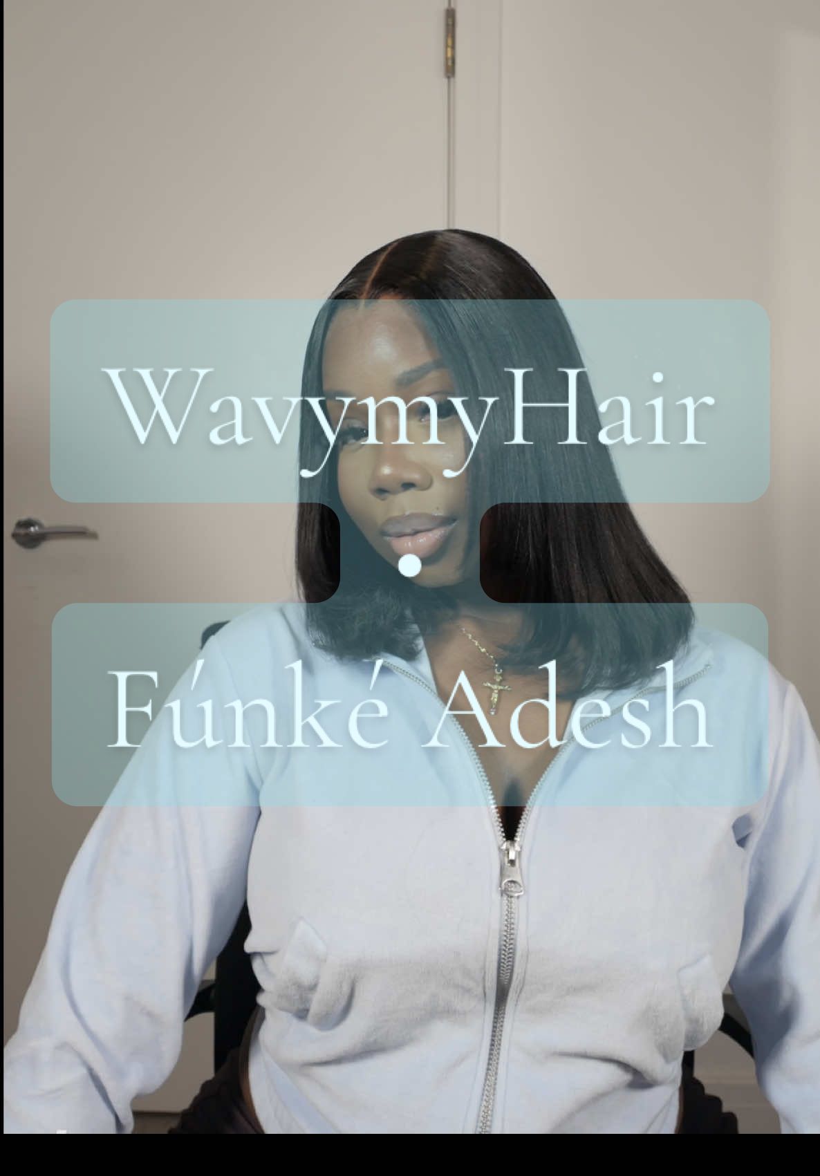 TikTok post by @funkeadesh for Wavymy Hair. Caption reads: @Wavymyhair Store T-Part Lace Yaki Bob wig-....