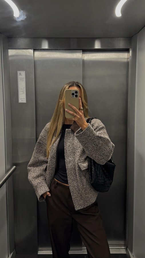 Instagram post by @oliviacharlotteburton for Fabrique. Caption reads: 3 must-have autumn jackets from @fabrique.official....