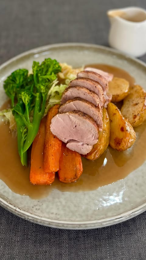 Instagram post by @marks_kitchen_and_bbq for MuscleFood.com. Caption reads: Does this juicy pork tenderloin deserve a place on....