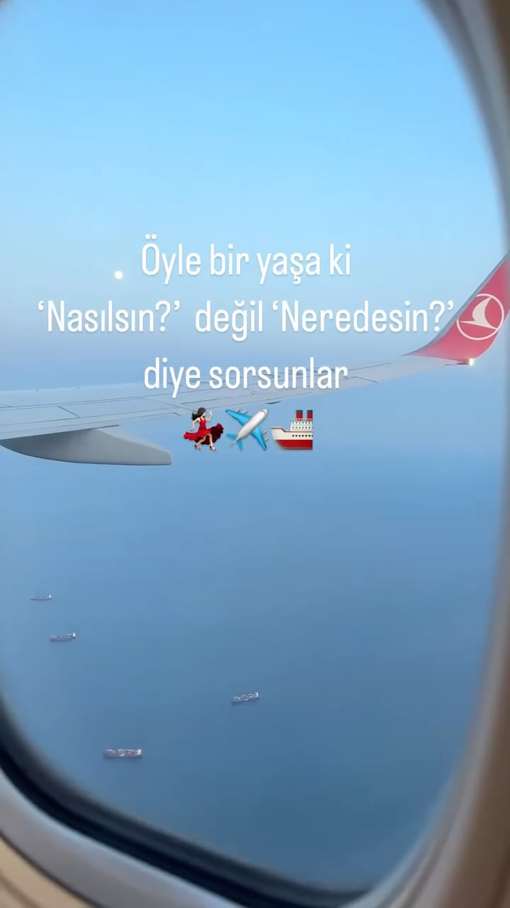 Instagram post by @eyaates for Turkish Airlines. Caption reads: Bir seyahatten dönmeden diğerini planlayan....