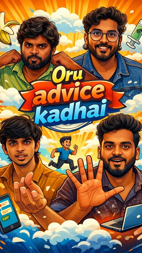 Instagram post by @vetti_payan_venkat for Poorvika. Caption reads: Oru advice kadhai😝 #ad #vettipayanvenkat....