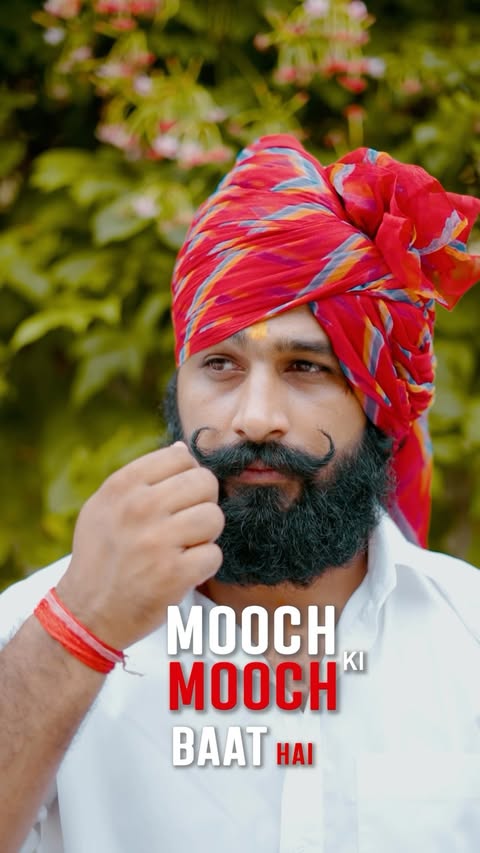 Instagram post by @rishi.raj.singh for BEARDO. Caption reads: Mooch sirf style nahi, ek andaaz hai. ✨ Beardo....
