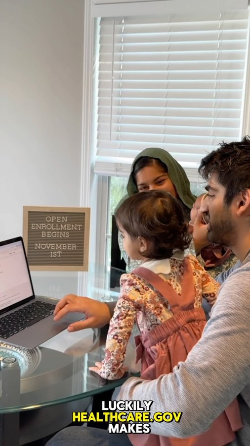 Instagram post by @amrahahaha.n for HealthCare.gov. Caption reads: #ad Our family is growing! 💕If we’ve learned one....