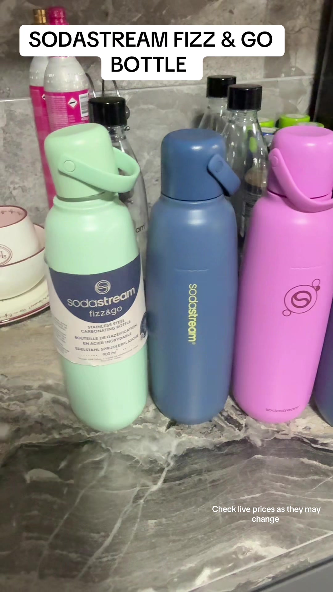 TikTok post by @burleighn for SodaStream. Caption reads: SodaStream Fizz & Go 💦✨ Take your [...].