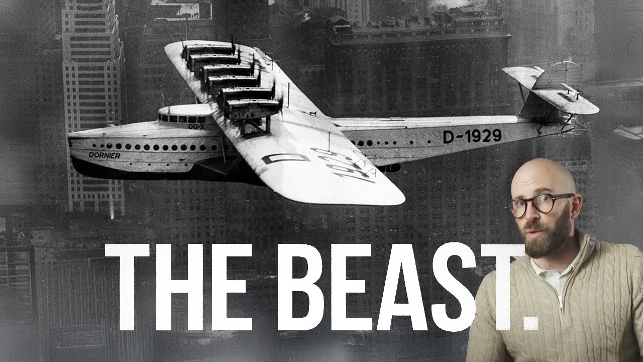YouTube post by @megaprojects9649 for Ekster. Caption reads: Dornier Do X: The Largest, Heaviest, and Worst....
