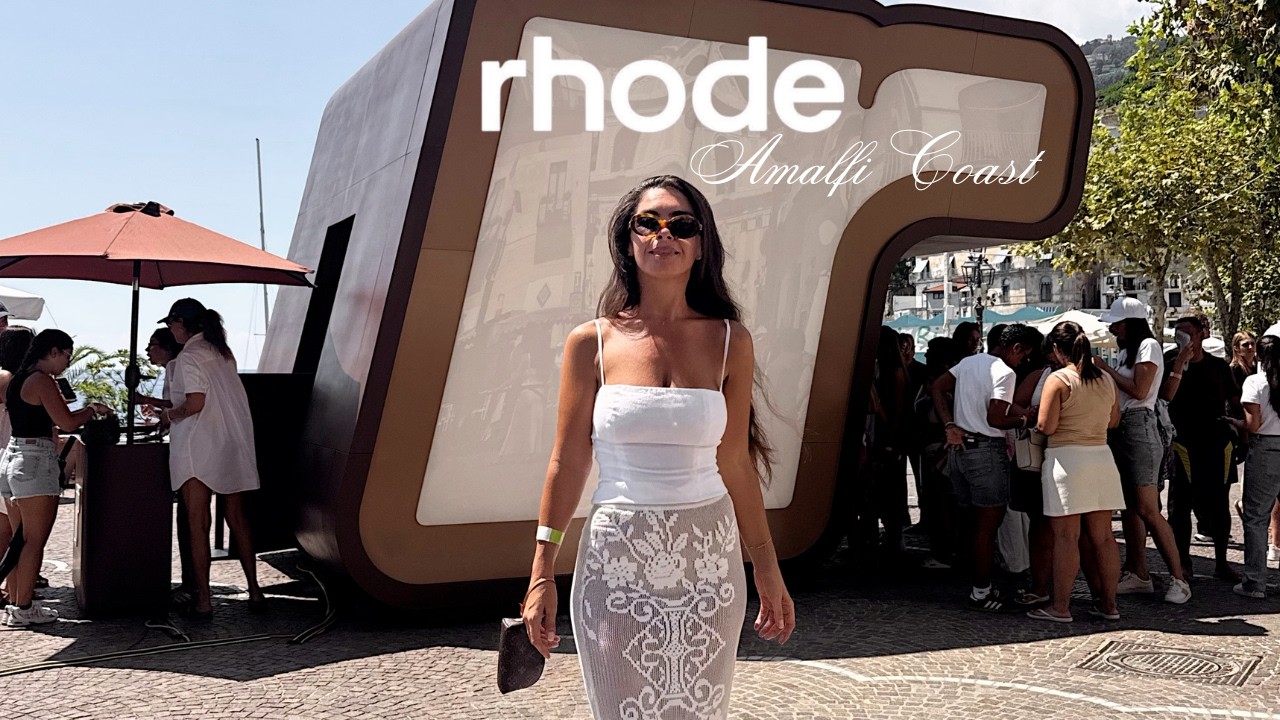 YouTube post by @alessandrarosa for Havaianas. Caption reads: WE WENT TO HAILEY BIEBERS RHODE POP UP ON THE....