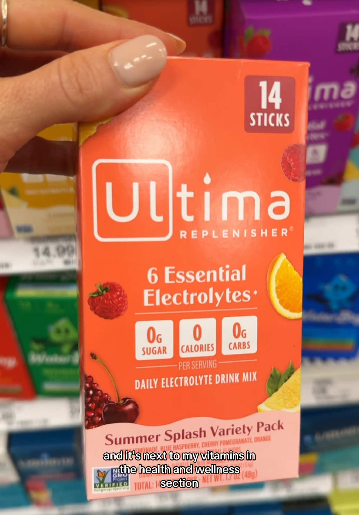 TikTok post by @mallorythedietitian for Ultima Replenisher. Caption reads: [...] favorite daily electrolytes from @Ultima....