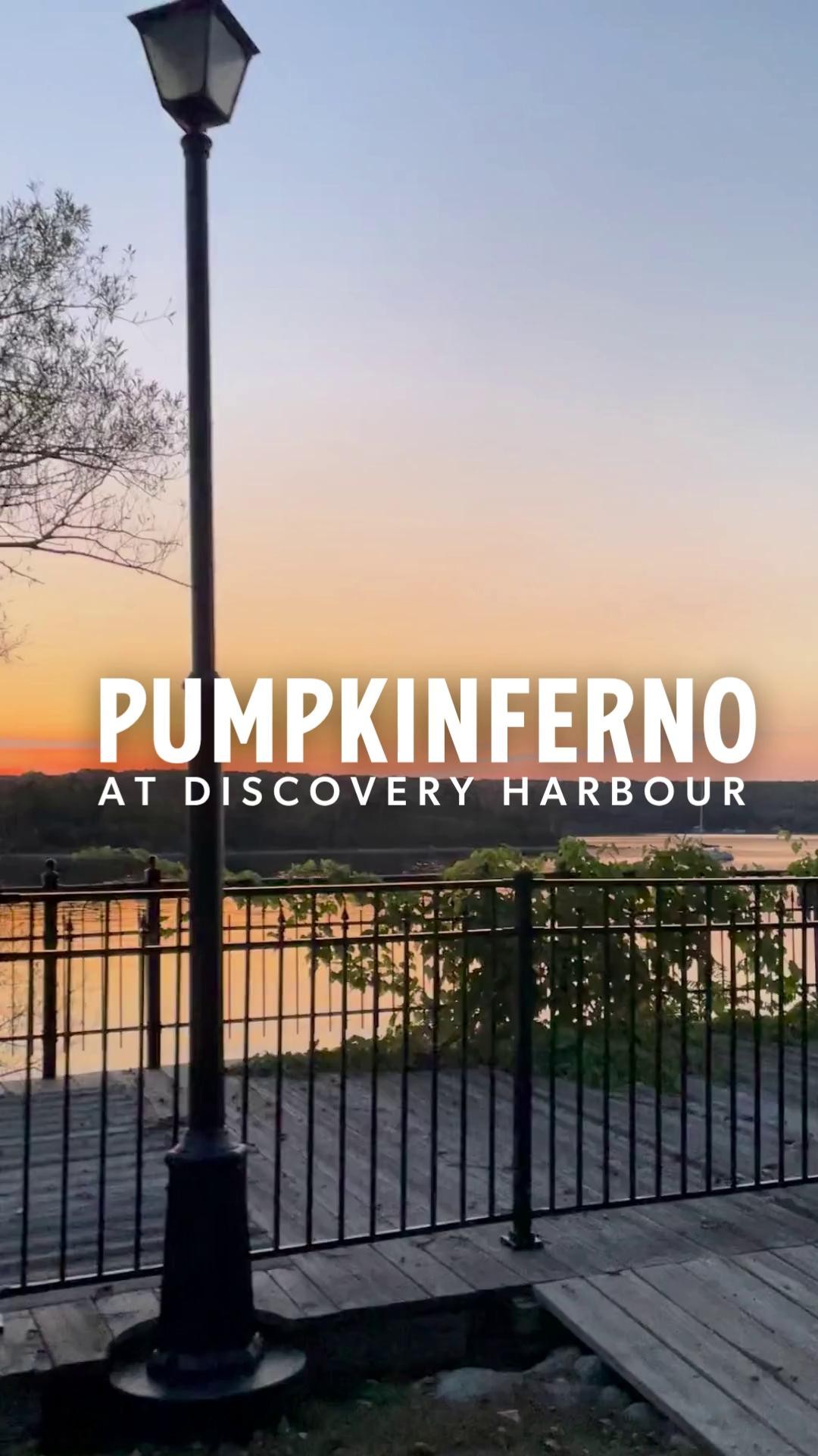 Instagram post by @discoveryharbour for Destination Ontario. Caption reads: When Halloween season sails into Discovery....