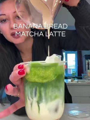 TikTok post by @life.with.chandni for Matcha Sunday. Caption reads: [...] decisions were made here 🍌🍵🤤 @Matcha....