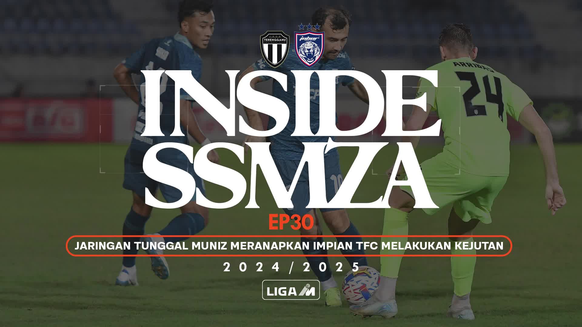 TikTok post by @officialterengganufc for al-ikhsan SPORTS. Caption reads: Terengganu FC turun ke SSMZA untuk perlawanan Liga....