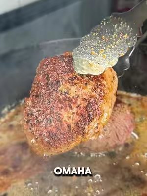 TikTok post by @melissajorealrecipes for Omaha Steaks. Caption reads: [...] night done right Partnering with @Omaha....