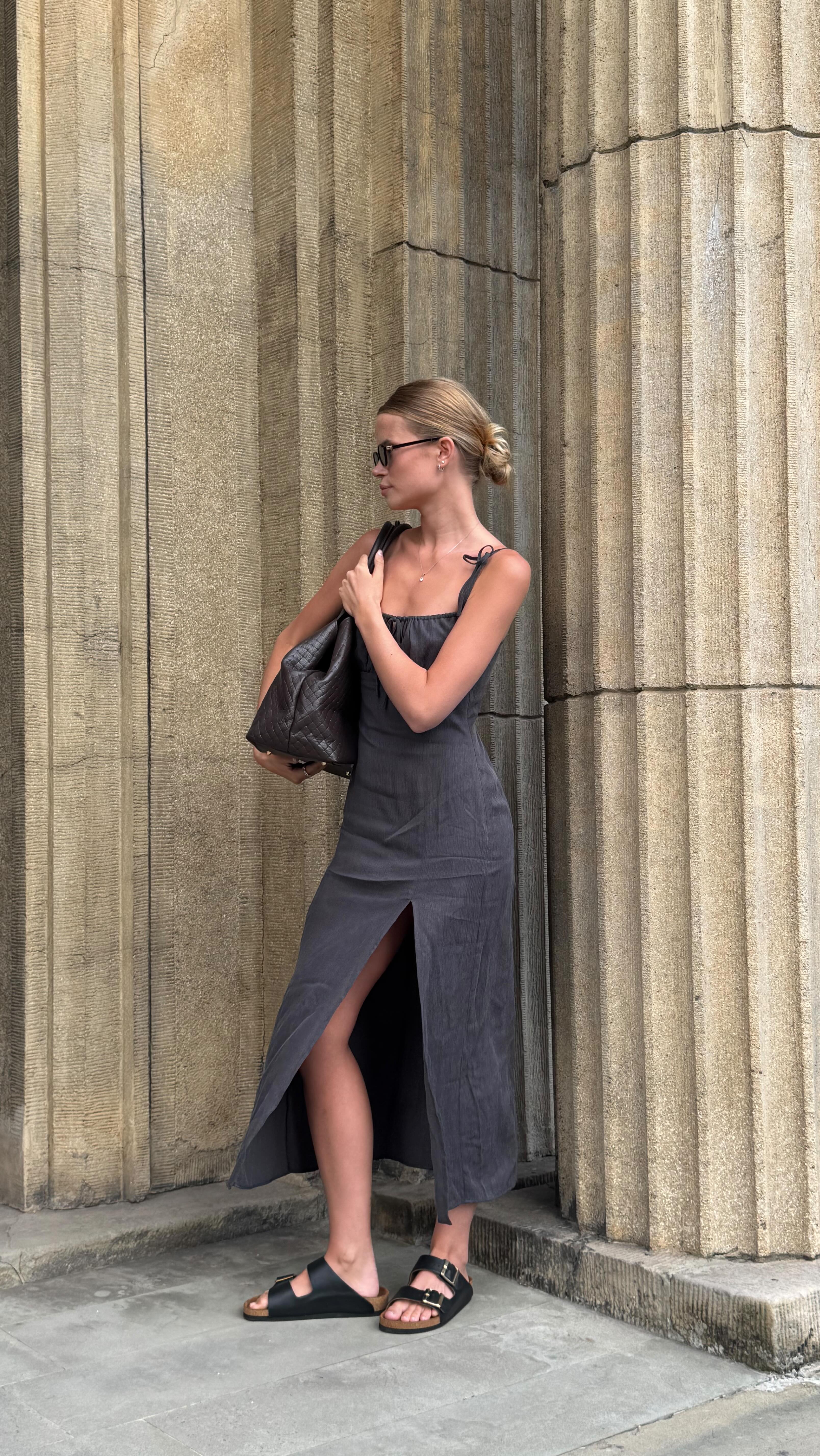 Instagram post by @rogalskazosia for SAWAY. Caption reads: shoes @saway.official dress @talya bag [...].