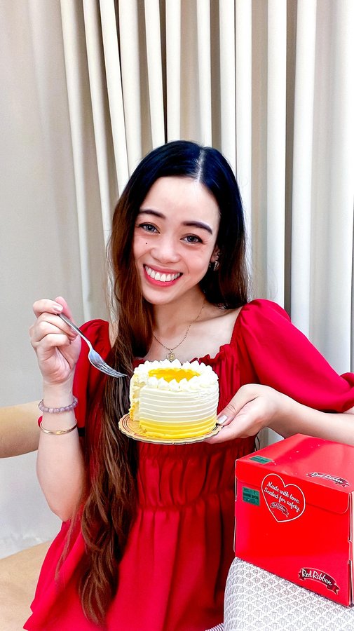 Instagram post by @mrsangel_sky for Red Ribbon Bakeshop. Caption reads: 🌻 Celebrate Mother’s Day with the NEW....