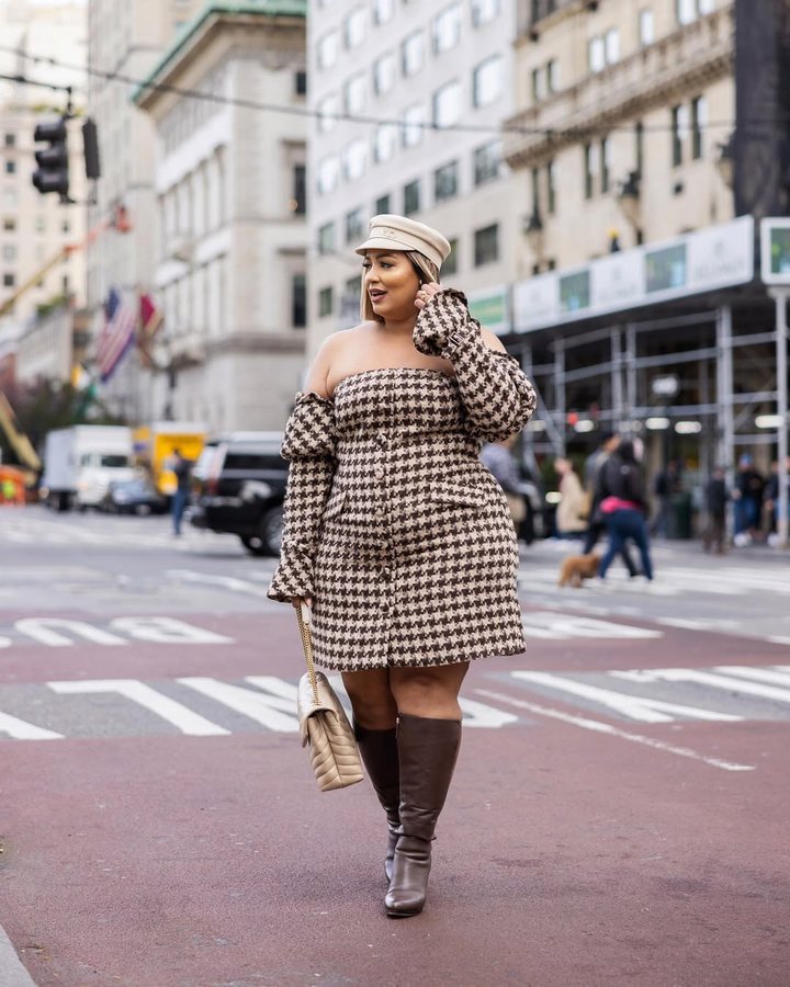 Instagram post by @iambeauticurve for Fashion to Figure. Caption reads: [...] seen all 5 pieces from my drop with....