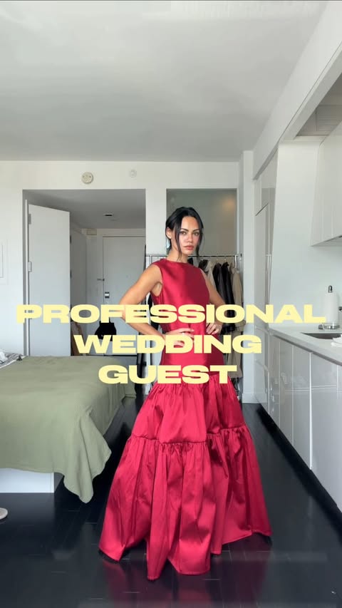 Instagram post by @michelleinfusino for ThredUp. Caption reads: [...] wear as a professional wedding guest:....