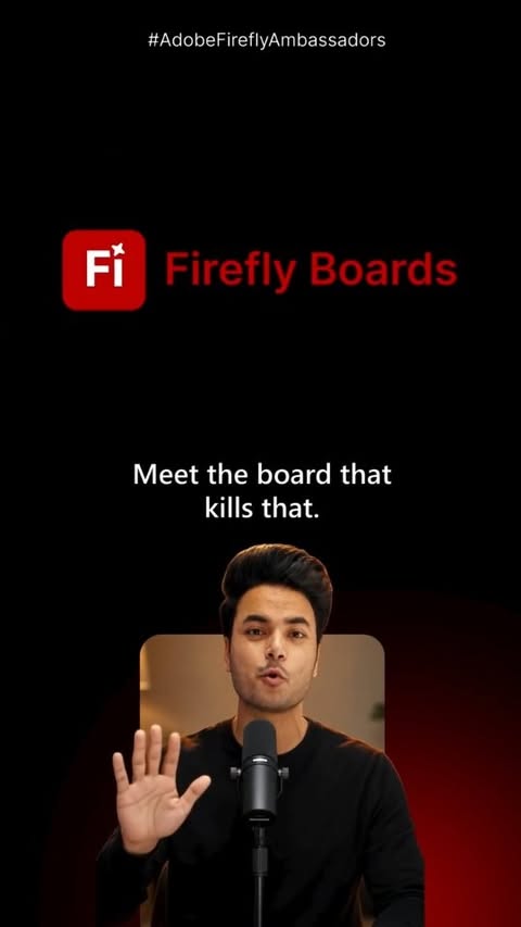 Instagram post by @cyborg.digitalart for Adobe Firefly. Caption reads: [...] canvas → campaign direction. @adobe....