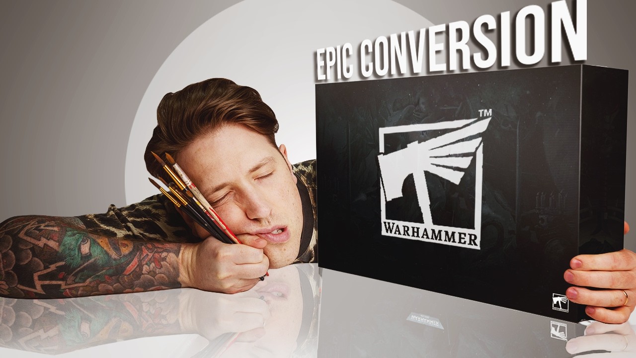 YouTube post by @SquidmarMiniatures for INTO THE AM. Caption reads: 400h later: My most insane Warhammer army is....