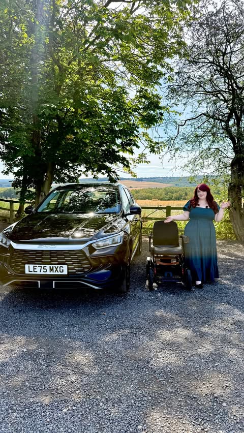 Instagram post by @georginagrogan_ for BYD. Caption reads: AD - Putting the BYD SEALION 5 DM-i through the....