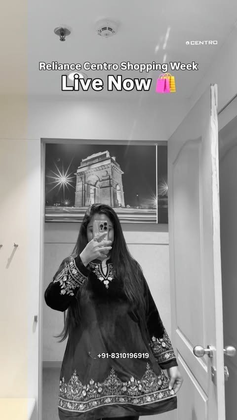 Instagram post by @_aparanaaa_mishra for Reliance Digital. Caption reads: Centro Shopping Week is on. 👀 Enjoy Flat 50% OFF....