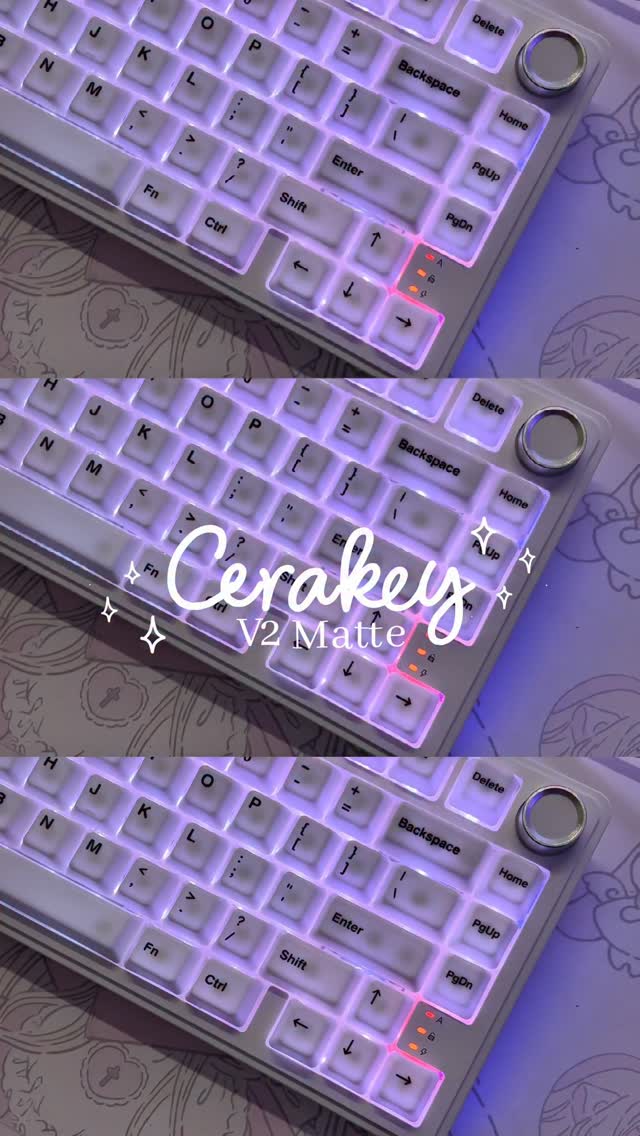 Instagram post by @fleuriisx for Cerakey. Caption reads: ೃ༄ ceramic keycaps ˚◞♡ ⃗ 

.
.

These are the most....