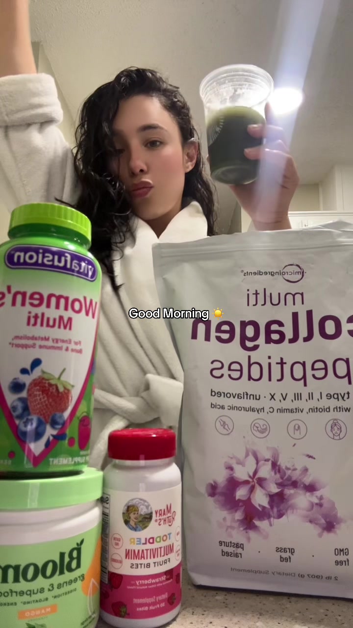 TikTok post by @stephcondee for MaryRuth Organics. Caption reads: Gooooood Morning!! ☀️💚 Have a Beautiful and....
